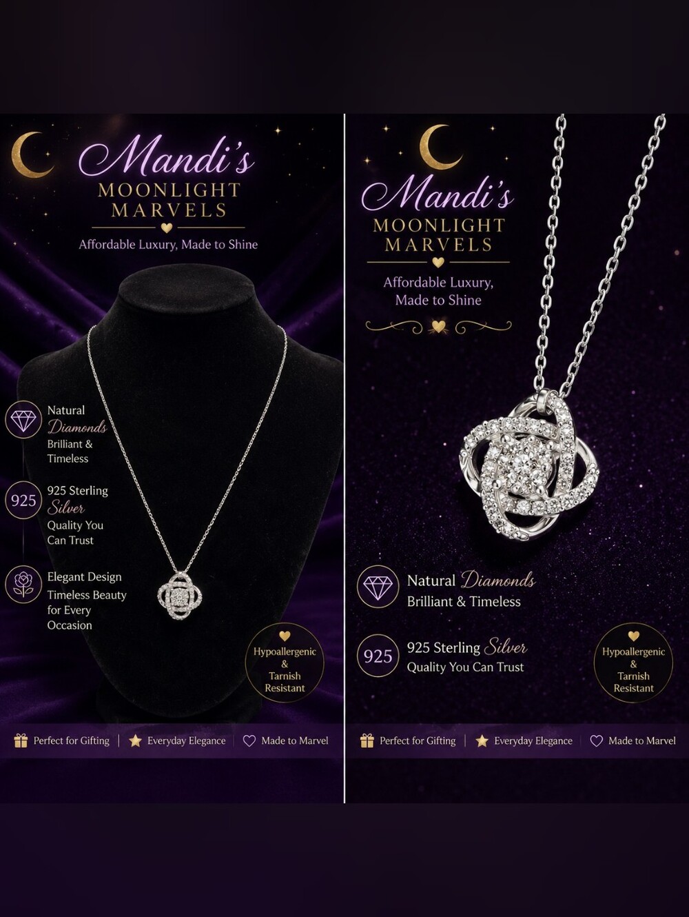 Silver Knot Pendant Necklace